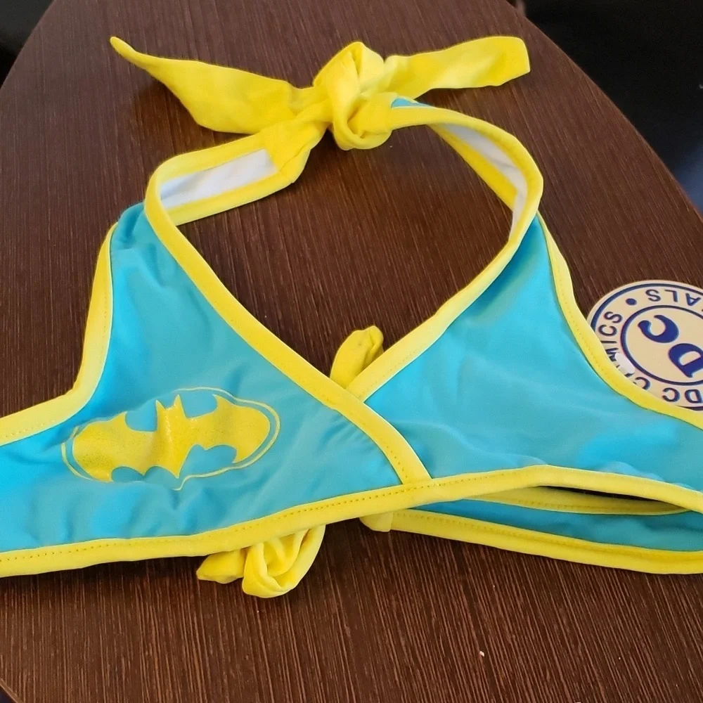 DC Comics Bat Girl 2 Piece Self-tie Halter Bikini Set Size 4/5
